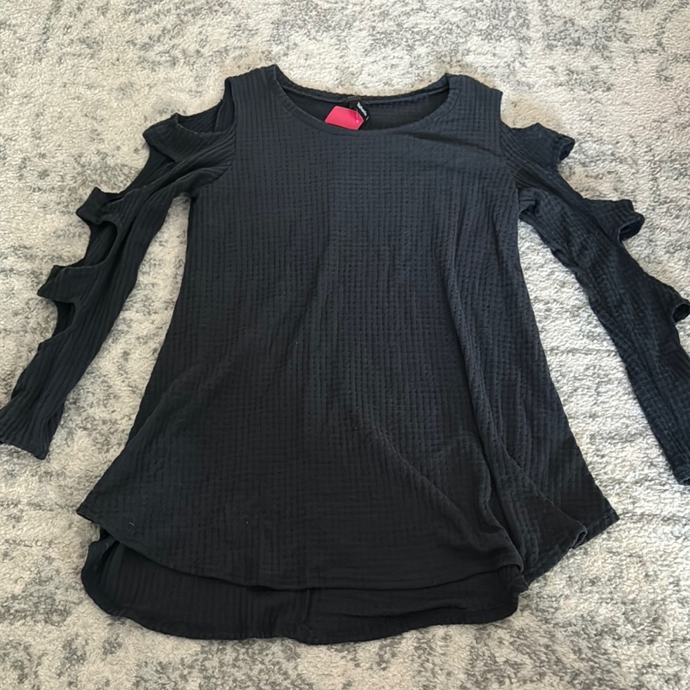 Navy Cold Shoulder Women's Top